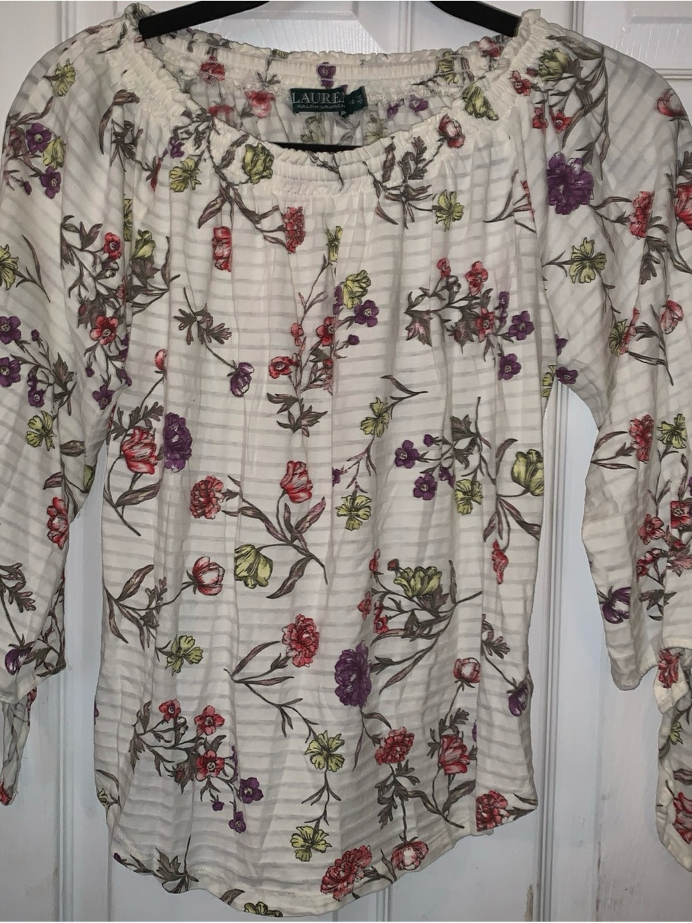 LAUREN Ralph Lauren Floral Off-Shoulder Women's Top in Cream